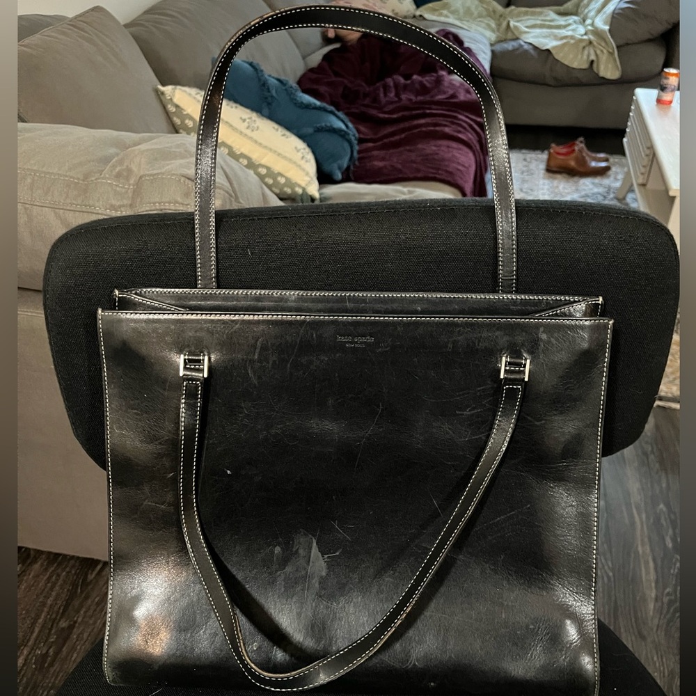 Vintage Black Kate Spade Leather Tote Bag